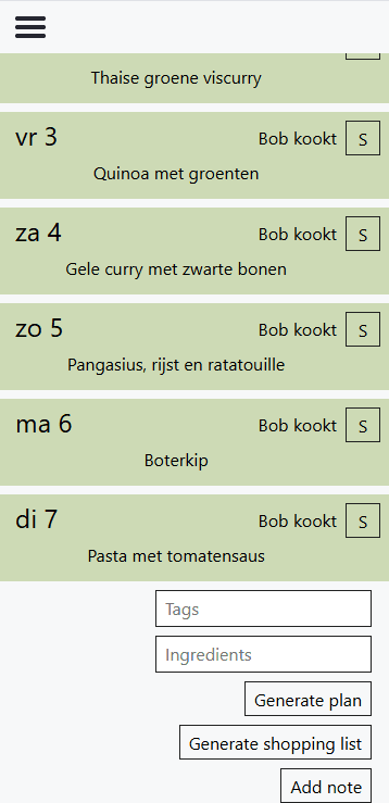 Huishoudapps tweede screenshot